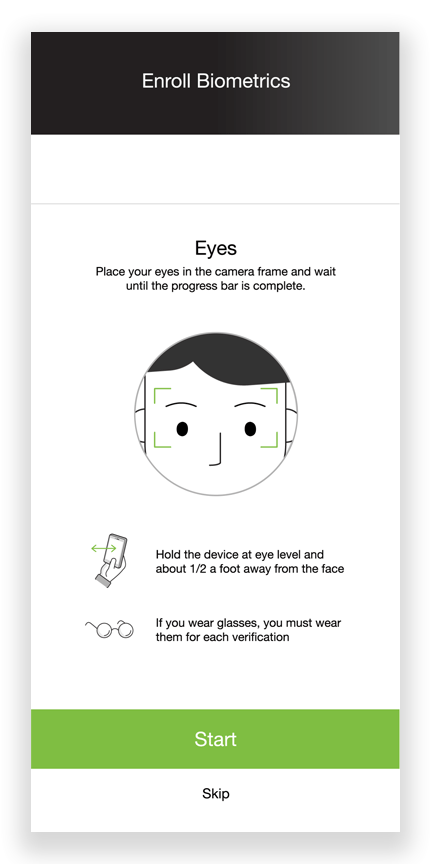 Eye Enroll Screen