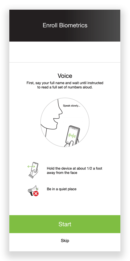 Voice Enroll Screen