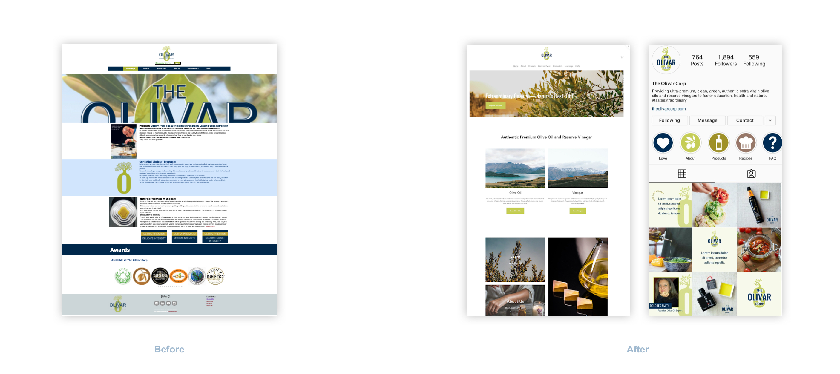 Olivar Rebrand Before and After