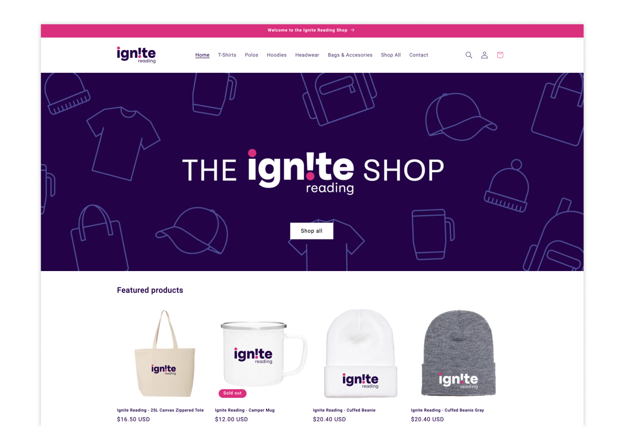 SWAG Shop Web Page Banner