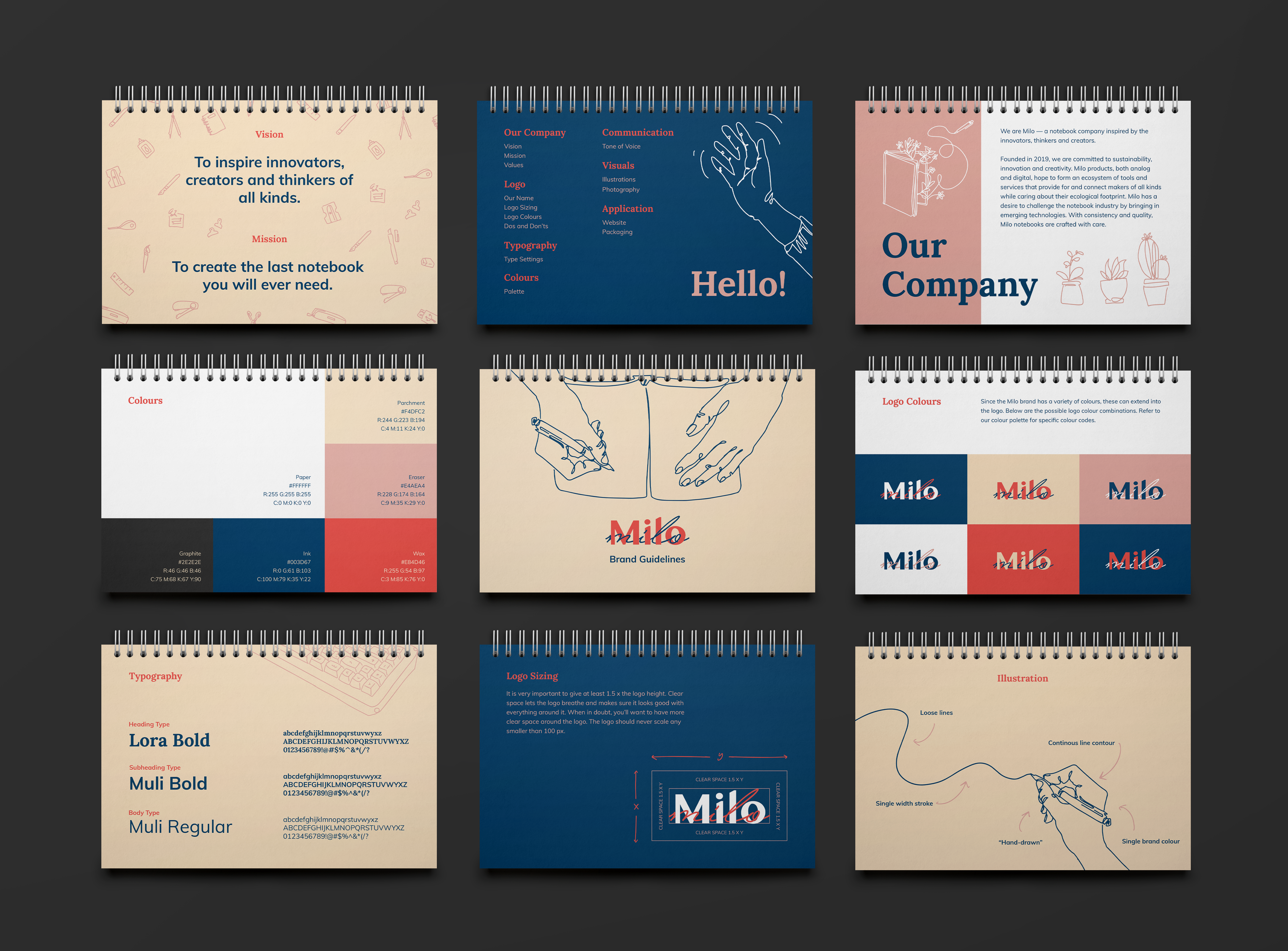 Milo Notebooks Mock